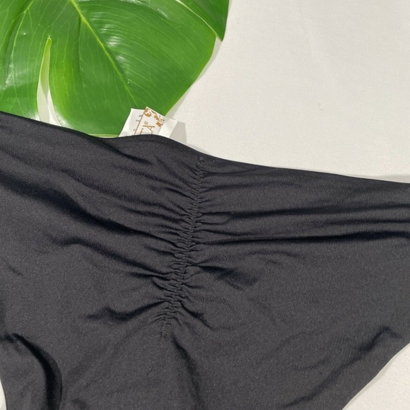 NEW BECCA [ Small ] Shirred Color Code Hipster Bikini Bottoms in‎ Black - Picture 11 of 11
